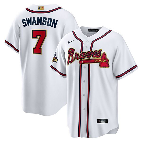 Dansby Swanson Atlanta Braves Autographed Nike White Replica Jersey