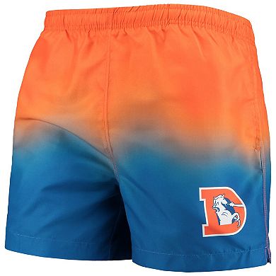 Men's FOCO Royal Denver Broncos Retro Dip-Dye Swim Shorts