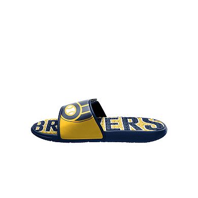 Men's FOCO Milwaukee Brewers Logo Gel Slide Sandals