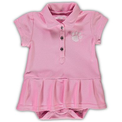 Infant Garb Pink Clemson Tigers Caroline Cap Sleeve Polo Romper