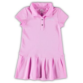 Girls Toddler Garb Pink Ohio State Buckeyes Caroline Cap Sleeve Polo Dress