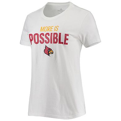 Women's adidas White Louisville Cardinals More Is Possible T-Shirt