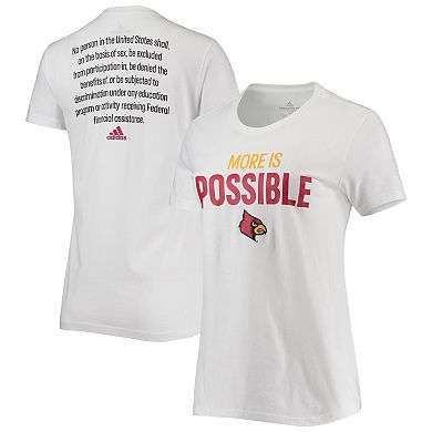 Women's adidas White Louisville Cardinals More Is Possible T-Shirt