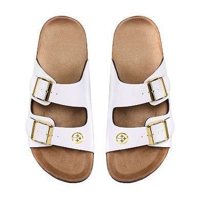 Women's FOCO Pittsburgh Steelers Double-Buckle Sandals
