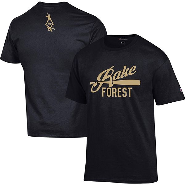 Men's Champion Black Wake Forest Demon Deacons Rake Forest Baseball TShirt