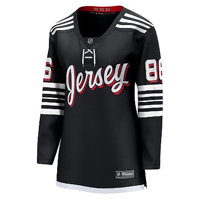 Women's Fanatics Jack Hughes Black New Jersey Devils Alternate Premier Breakaway Player Jersey