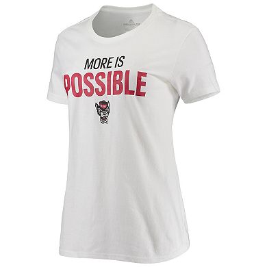 Women's adidas White NC State Wolfpack More Is Possible T-Shirt