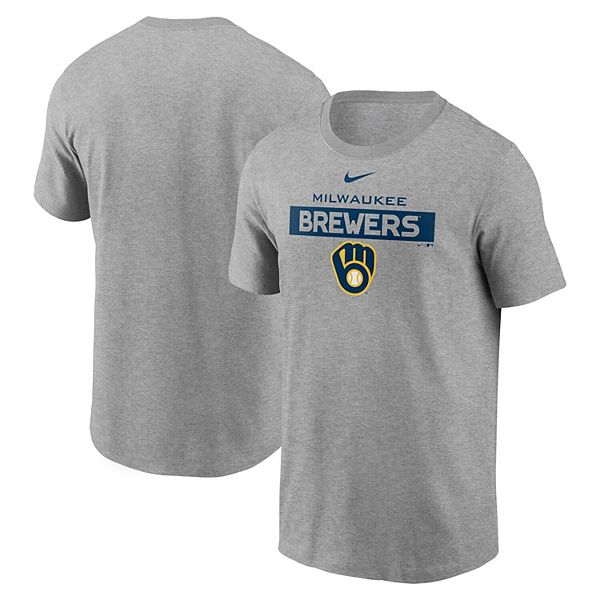 Men's Nike Heathered Gray Milwaukee Brewers Team T-Shirt