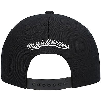 Men's Mitchell & Ness Black Atlanta Hawks Hardwood Classics Script 2.0 Snapback Hat
