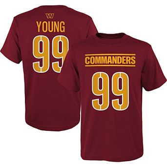Youth Chase Young Burgundy Washington Commanders Mainliner Player Name & Number T-Shirt