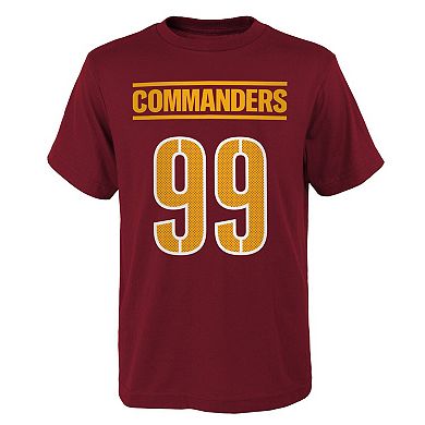 Youth Chase Young Burgundy Washington Commanders Mainliner Player Name & Number T-Shirt