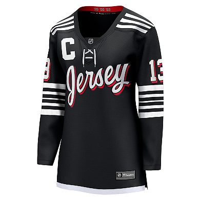 Women's Fanatics Branded Nico Hischier Black New Jersey Devils Alternate Premier Breakaway Player Jersey