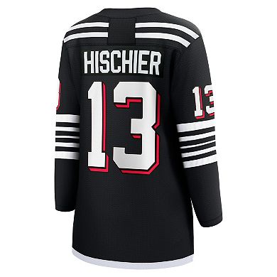 Women's Fanatics Branded Nico Hischier Black New Jersey Devils Alternate Premier Breakaway Player Jersey