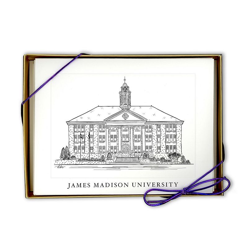 James Madison Dukes 10-Pack Wilson Hall Note Card Set, Multicolor