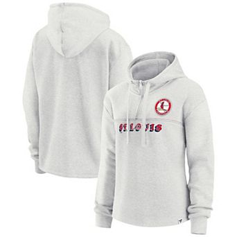 Women's Fanatics Branded Oatmeal St. Louis Cardinals True Classics Legacy Quarter-Zip Hoodie