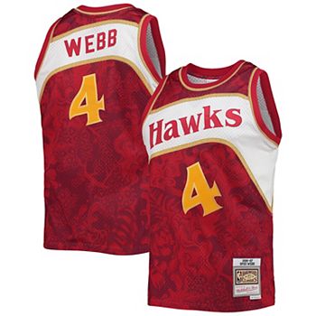 Youth Mitchell & Ness Spud Webb Red Atlanta Hawks 1986-87 Hardwood Classics Swingman Jersey Size: Large