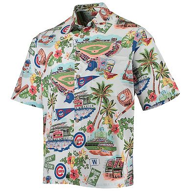 Men's Reyn Spooner White Chicago Cubs Scenic Button-Up Shirt