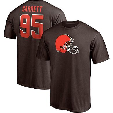 Men's Fanatics Branded Myles Garrett Brown Cleveland Browns Player Icon Name & Number T-Shirt