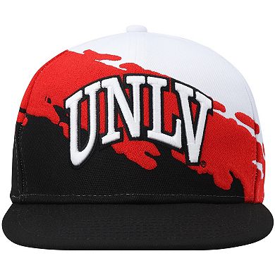 Men's Mitchell & Ness Black/White UNLV Rebels Paintbrush Snapback Hat