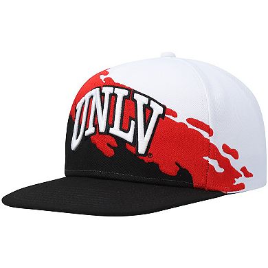 Men's Mitchell & Ness Black/White UNLV Rebels Paintbrush Snapback Hat