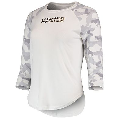 Women's Concepts Sport White/Gray LAFC Composite 3/4-Sleeve Raglan Top