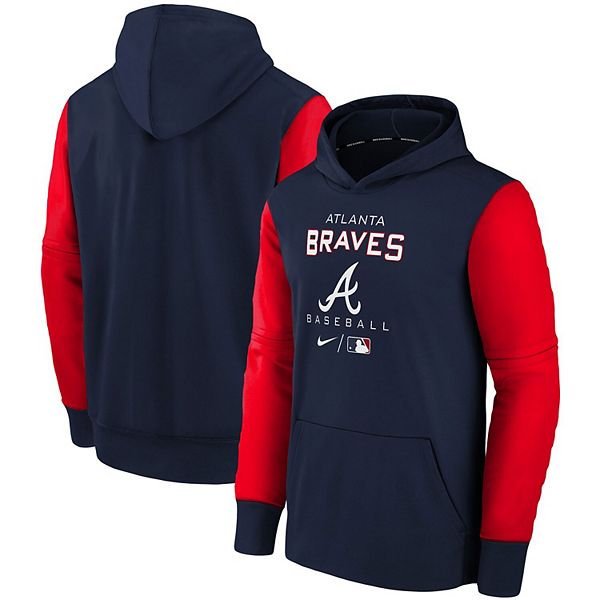 Atlanta Braves Nike Authentic Collection Game Performance Pullover  Sweatshirt - Gray/Navy