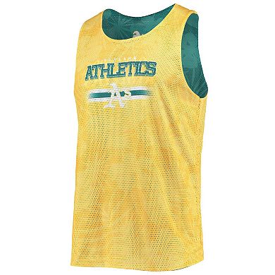 Men's FOCO Green/Gold Oakland Athletics Floral Reversible Mesh Tank Top