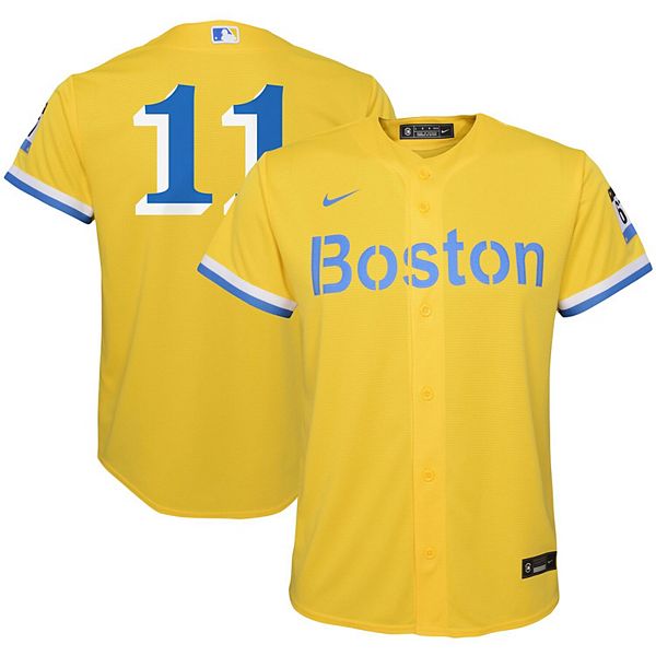 Men's Boston Red Sox Rafael Devers Nike Gold/Light Blue City Connect  Replica Player Jersey