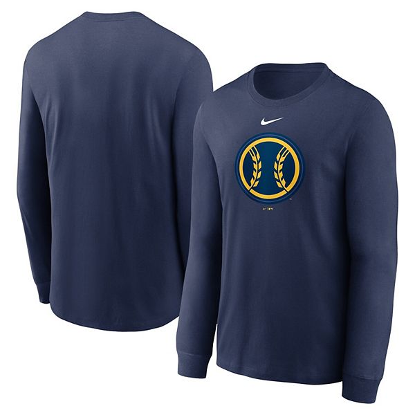 Men's Nike Navy Milwaukee Brewers Alternate Logo Long Sleeve T-Shirt