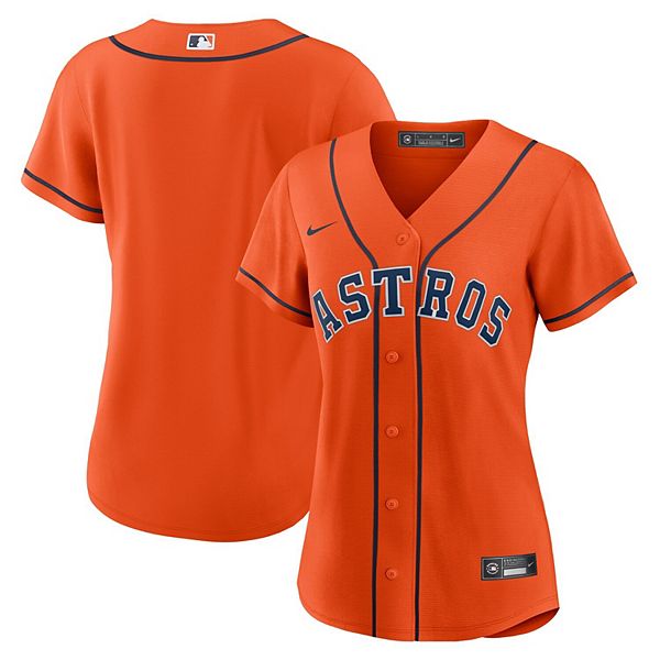 Dresses, Astros Baseball Jersey Style Button Front Womens Orange Dress