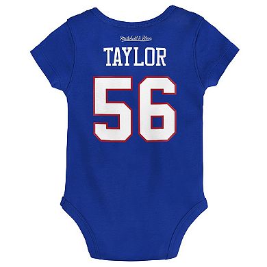 Infant Mitchell & Ness Lawrence Taylor Royal New York Giants Mainliner Retired Player Name & Number Bodysuit