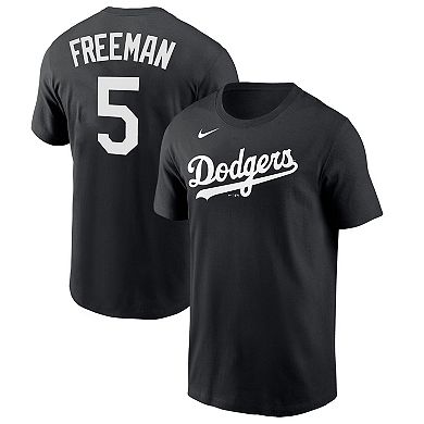 Men's Nike Freddie Freeman Black Los Angeles Dodgers Name & Number T-Shirt