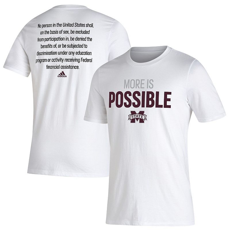 Mens adidas White Mississippi State Bulldogs More Is Possible Amplifier T-