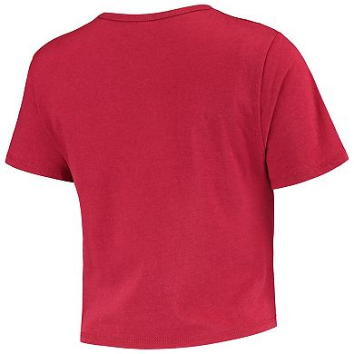 Women's ZooZatz Crimson Oklahoma Sooners Core Laurels Cropped T-Shirt