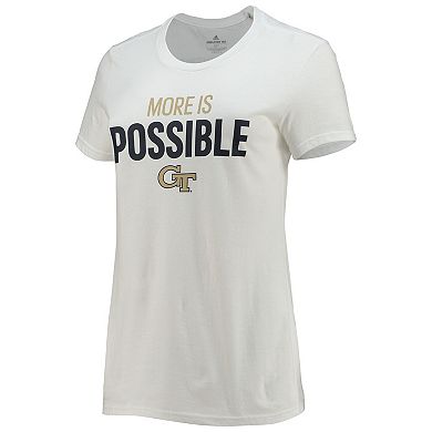 Women's adidas White Georgia Tech Yellow Jackets More Is Possible T-Shirt
