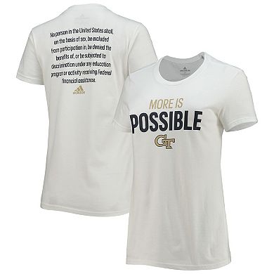 Women's adidas White Georgia Tech Yellow Jackets More Is Possible T-Shirt