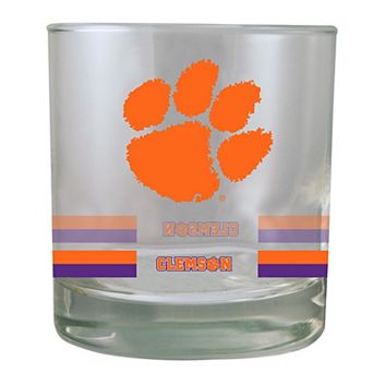 Clemson Tigers 10oz. Banded Rocks Glass