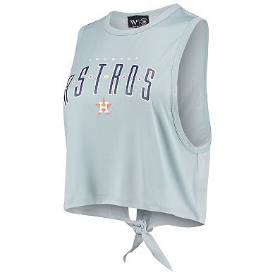 Women's The Wild Collective Light Blue Houston Astros Open Back Twist-Tie Tank Top