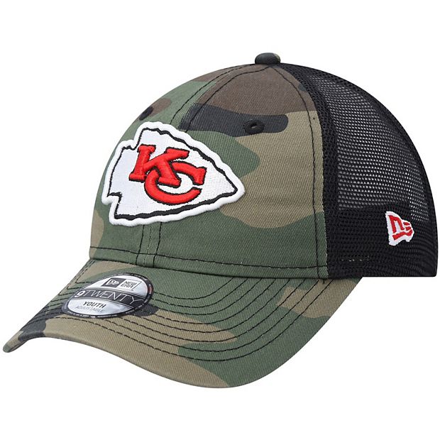 Youth New Era Camo/Black Kansas City Chiefs Trucker 9TWENTY Snapback Hat