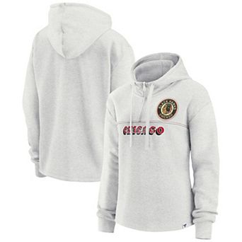 Women's Fanatics Branded Ash Chicago Blackhawks True Classics Legacy Quarter-Zip Hoodie
