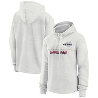 Women's Fanatics Branded Ash Washington Capitals True Classics Legacy Quarter-Zip Hoodie