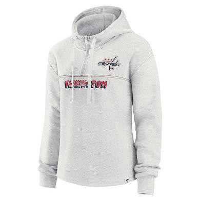 Women's Fanatics Branded Ash Washington Capitals True Classics Legacy Quarter-Zip Hoodie