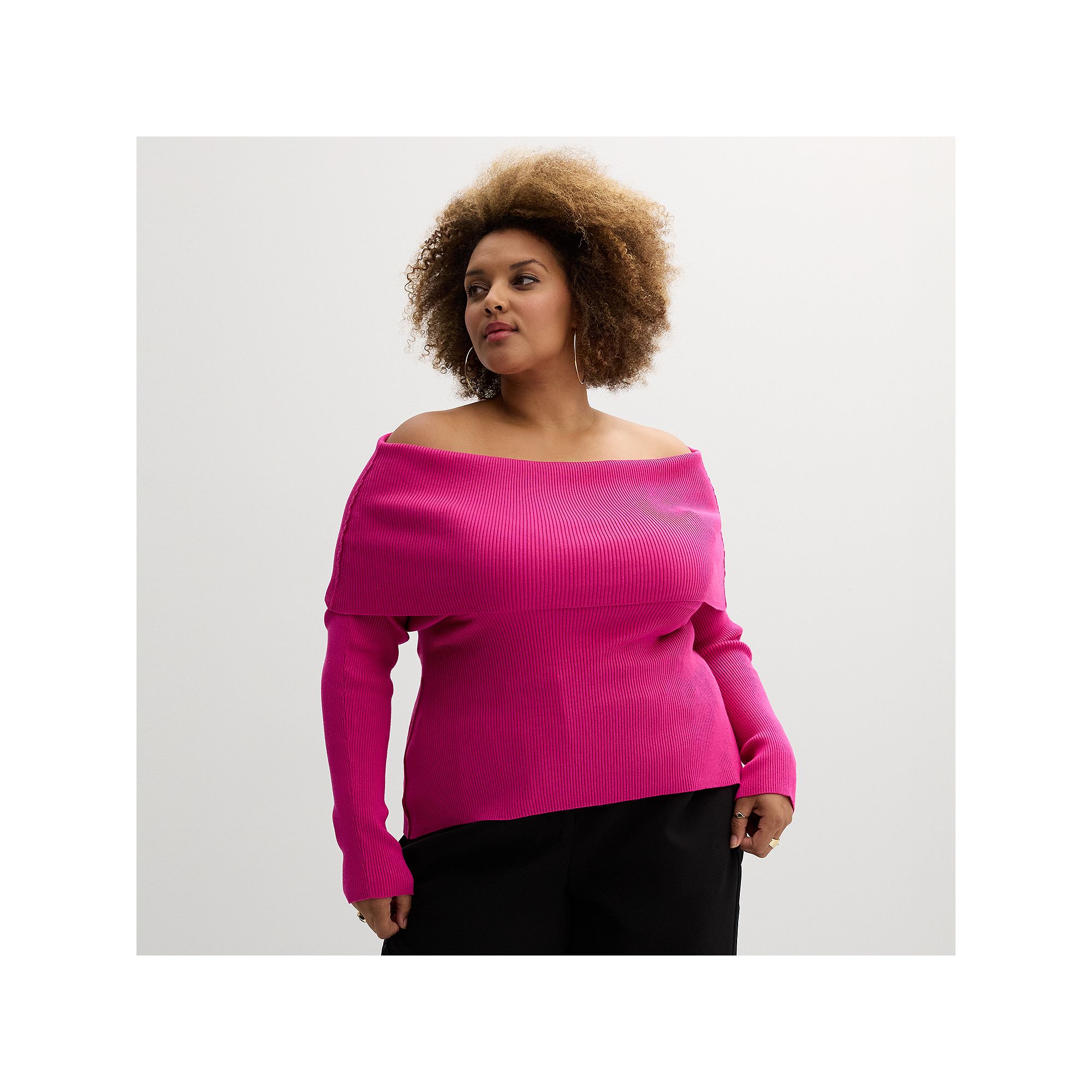 Plus Size INTEMPO Off-the-Shoulder Long Sleeve Top, Womens, Size: 2XL, Bri