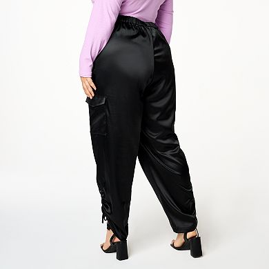 Plus Size INTEMPO Satin Cargo Pants