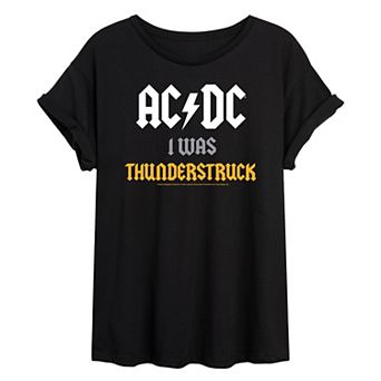Juniors' AC/DC "I Was Thunderstruck" Oversized Tee