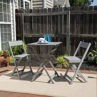 Linon Rockport Bistro Square Patio Table & Chair 3-piece Set