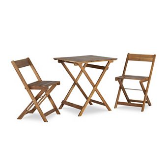 Linon Rockport Bistro Square Patio Table & Chair 3 pc Set