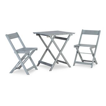 Linon Rockport Bistro Square Patio Table & Chair 3 pc Set