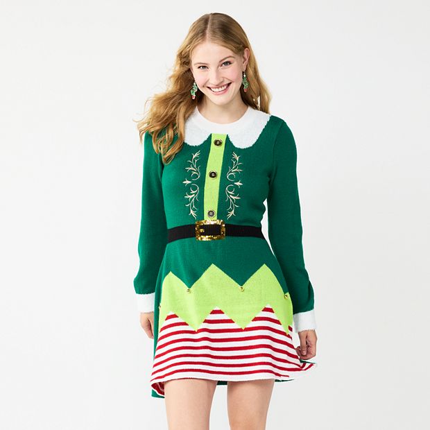 Juniors Born Famous Elf Skater Dress