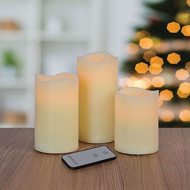 Fitz & Floyd LED Flameless Pillar Candle 3-piece Set